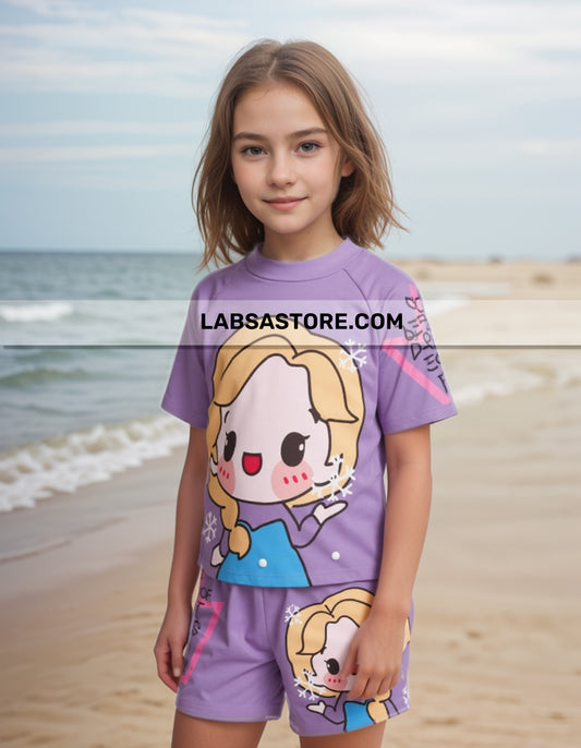 Maillot de bain pour fillette chibi elsa